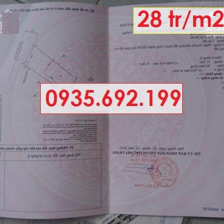 Chính chủ bán lô đất tại 9/9 Phước Tường, Phước Long, TP.Nha Trang; 28tr/m2; 0935692199