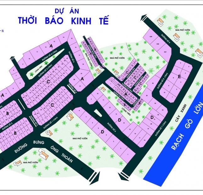Bán  nhanh 4 nền đất thuộc dự án KDC Thời Báo Kinh Tế, đường Bưng Ông Thoàn, P. Phú Hữu Q9.