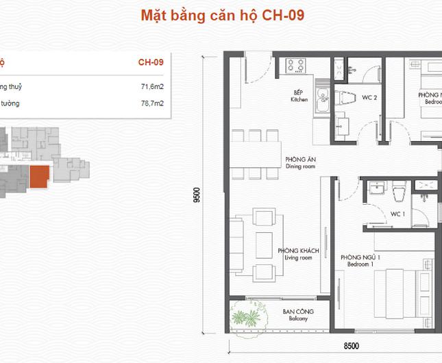 Bán căn hộ chung cư tại Dự án Berriver Long Biên, Long Biên,  Hà Nội diện tích 71m2  giá 3.2 Tỷ