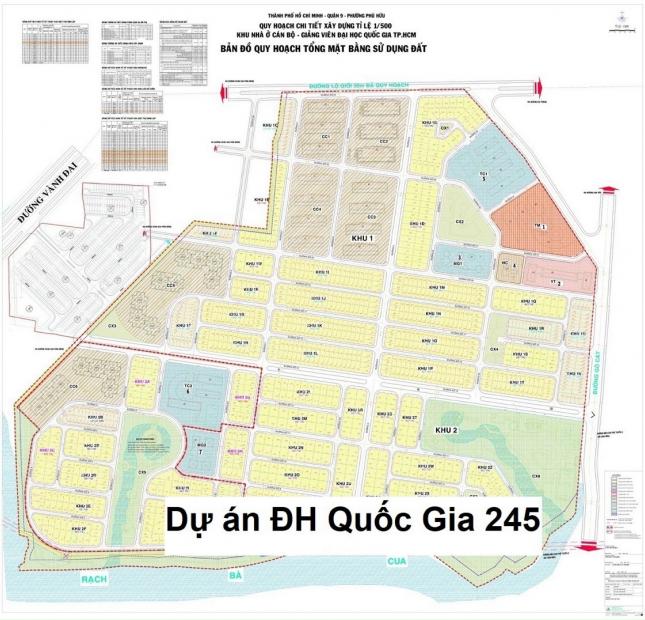 Chính chủ gửi bán đất dự án Đại Học Quốc Gia 245 đường Ghò Cát và 882 phường Phú Hữu Quận 9 giá rẻ
