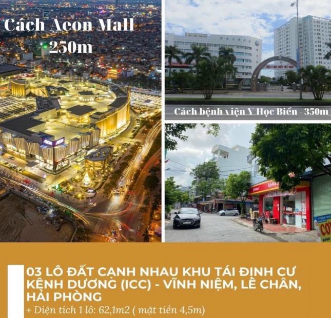 Bán 3 Lô đất Cực Hiếm Tại khu Tái định cư Kênh Dương (ICC), Vĩnh Niệm, Lê Chân, Hải Phòng. 