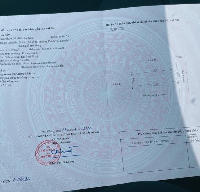 CHÍNH CHỦ BÁN NHÀ KHU TĐC SAO SÁNG, 618 NGÔ GIA TỰ, P. THÀNH TÔ, Q. HẢI AN, HẢI PHÒNG.