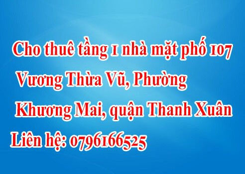 Cho thuê tầng 1 nhà mặt phố 1107 Vương Thừa Vũ