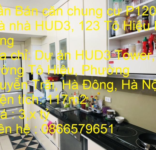 Cần Bán căn chung cư P1208A Toà nhà HUD3, 123 Tô Hiệu Hà Đông
