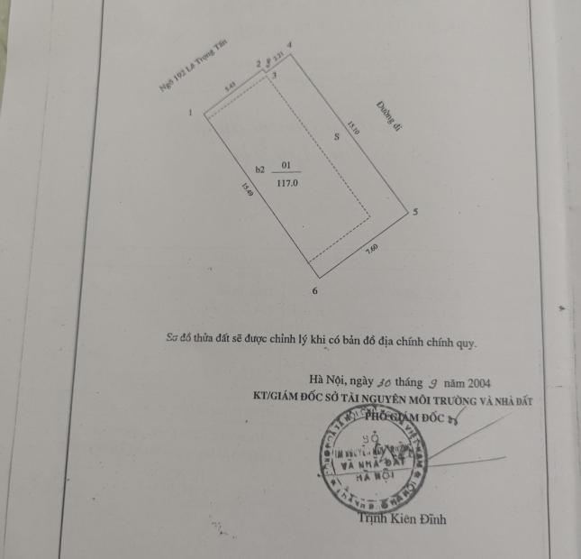 LÔ GÓC 2 mặt ngõ ô tô tránh ngõ 192 Lê Trọng Tấn 120m2 mặt tiền 7.6m giá 20 tỷ