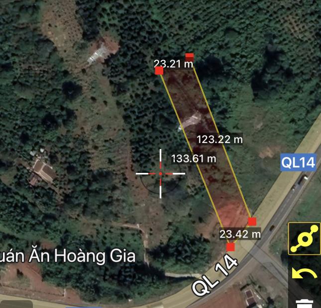 BÁN ĐẤT MẶT TIỀN QL14, XÃ NHÂN CƠ, NGANG 30M, CHIỀU DÀI 120M, CÓ 100M2 THỔ CƯ, SỔ HỒNG CHÍNH CHỦ