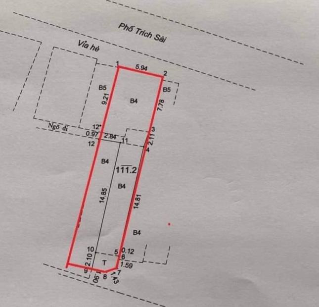 Nhỉnh 400 triệu/m2 sở hữu nhà mặt phố Trích Sài 160m2 mặt tiền 6m giá 62 tỷ, sổ vuông đẹp