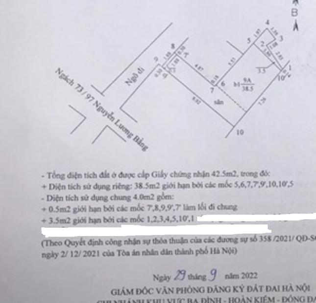 Chính chủ cần bán đất có nhà cấp 4 tại ngách  73/97 phố Nguyễn Lương Bằng, Đống Đa, Hà Nội