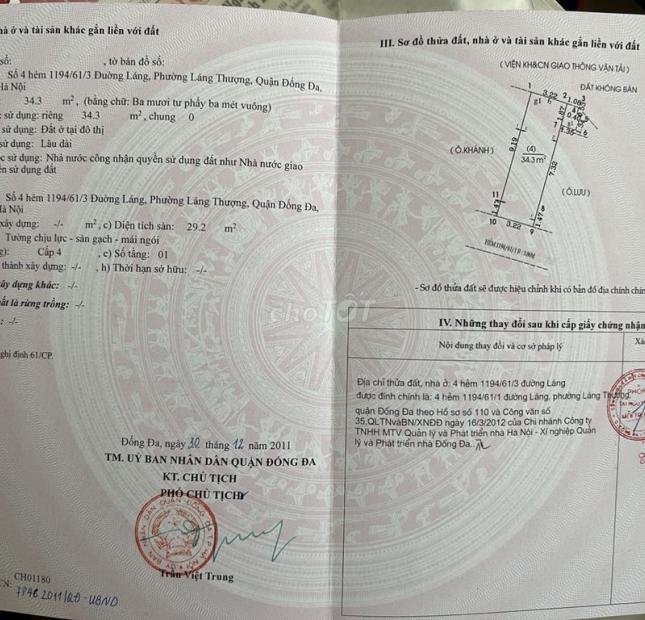 Chính Chủ Cần Bán Nhà Ngõ1194 Đường Láng,
