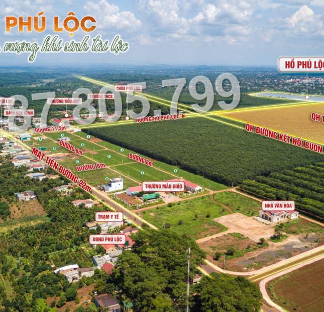 Bán nhanh lô đất mặt tiền đường 8m gần trường Phú Lộc , Đak Lak chỉ 899tr