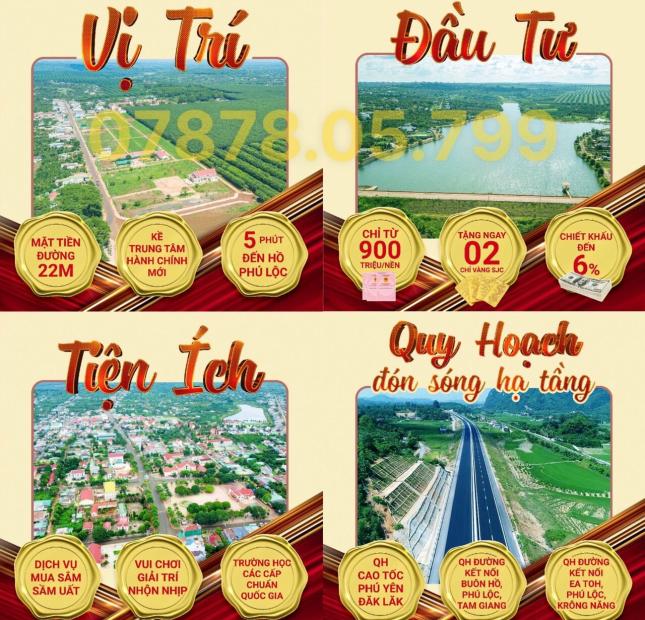 Bán nhanh lô đất mặt tiền đường 8m gần trường Phú Lộc , Đak Lak chỉ 899tr