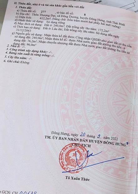 CHÍNH CHỦ BÁN LÔ ĐẤT THỔ CƯ CÓ SẴN NHÀ CẤP 4 TẠI ĐÔNG DƯƠNG, ĐÔNG HƯNG, THÁI BÌNH.