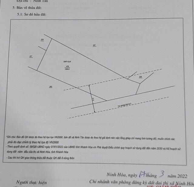 bán lô đất mặt tiền DT5 ngang 24m  có thổ Ninh Tân Ninh Hoà lh 0395287569 Vân