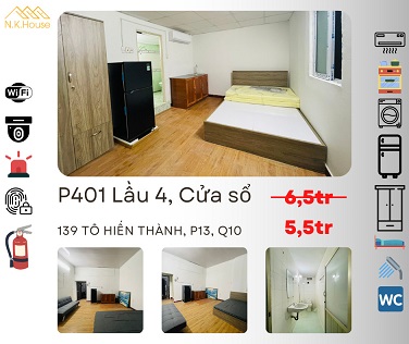 ⭐Cho thuê căn hộ dịch vụ mới khai trương tại 139 Tô Hiến Thành, P.13, Q.10, HCM; từ 3tr/th; 0989321567