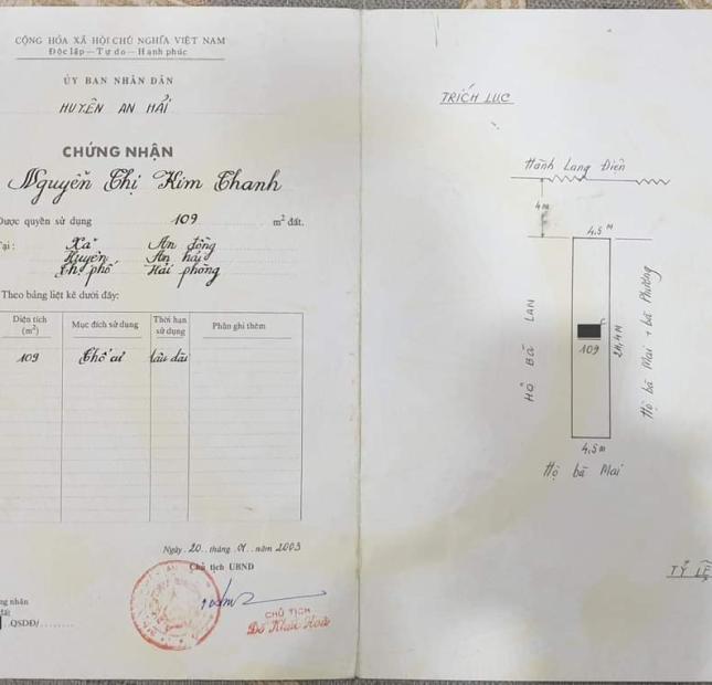 bán lô đất cực đẹp mặt đường Máng.
- 109m mặt tiền 4.5m.