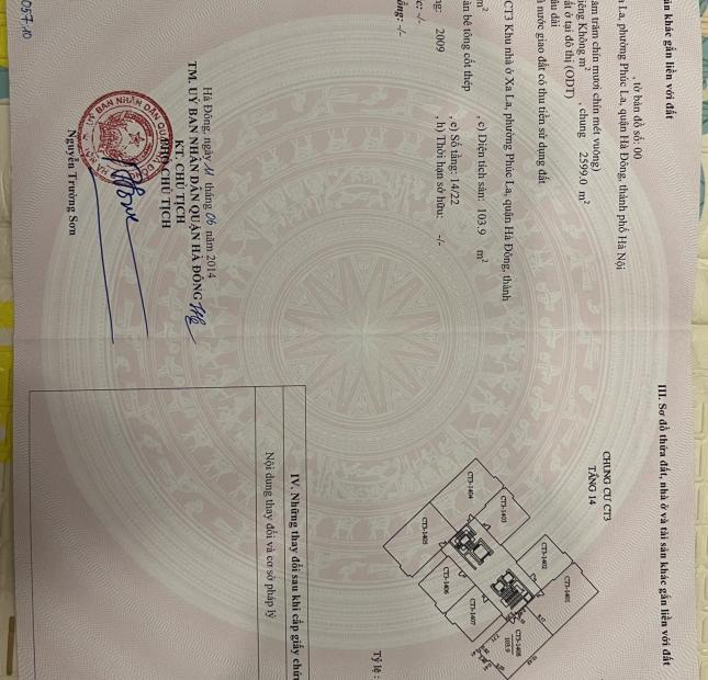Hàng hiếm: Chính chủ bán căn góc 3PN ban công ĐN toà CT3 Xa La, nội thất cao cấp. Giá 2,75 tỷ