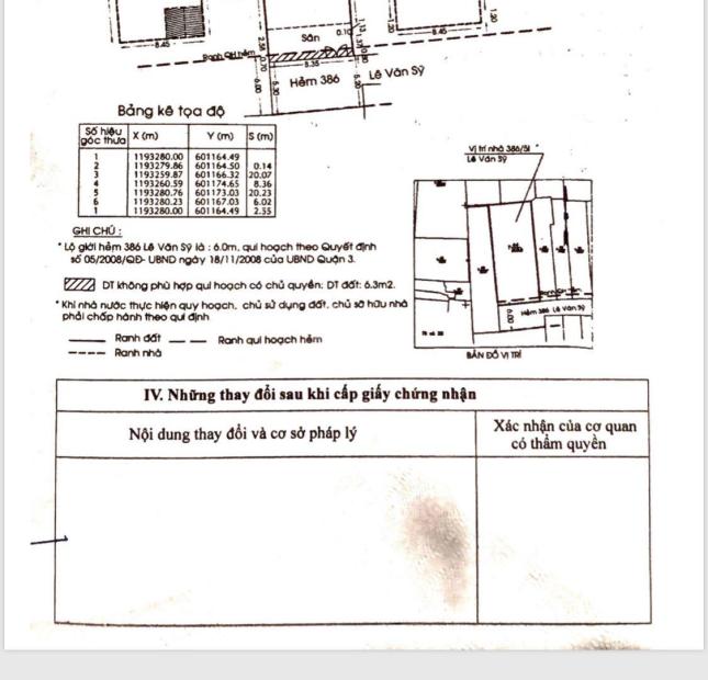 Cần bán Biệt thự đường Lê Văn Sỹ , Quận 3, thành phố Hồ Chí Minh.G