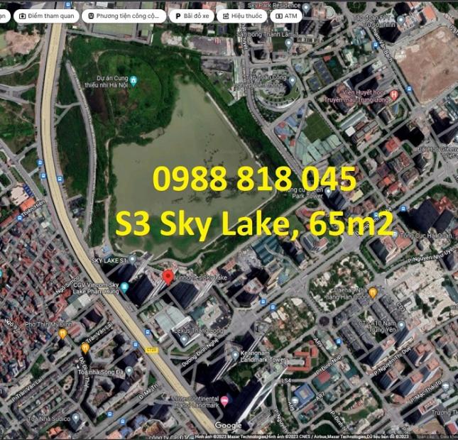 Bán gấp chung cư Sky Lake Phạm Hùng, tòa S3, 2PN, 2 VS, 65m2 view đường nội bộ