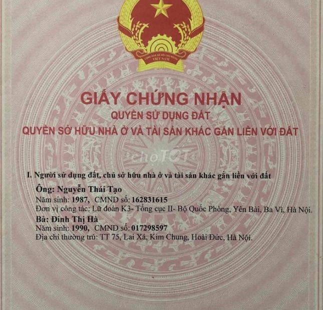 Bán nhà SĐCC tại Trung Sơn Trầm, Thị xã Sơn Tây, Hà Nội