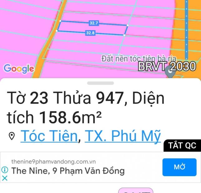 Chính Chủ Cần Bán  Đất Tại : Xã Tóc Tiên - Huyện Tân Thành - Tỉnh BR - VT