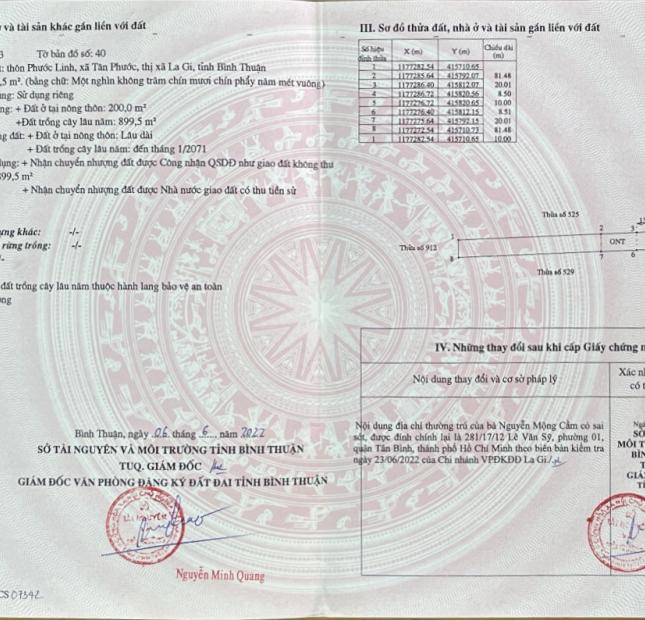 Chính chủ bán đất Mặt tiền Trần Quang Diệu, thị xã La Gi, Bình Thuận