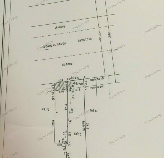 Bán Đất MT đường Lò Lu 270m2  ngang 9.5m Trường Thạnh