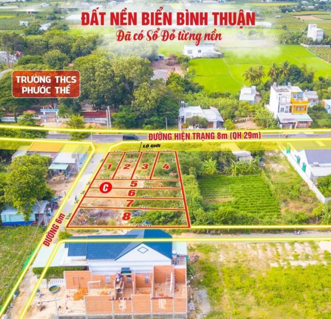 Đất nền thổ cư ven biển Liên Hương, Bình Thuận. Gía chỉ từ 5 triệu/m2, đường 29m.