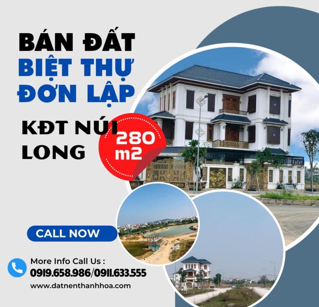 Bán đất biệt thự đơn lập KĐT Núi Long trục đường đôi