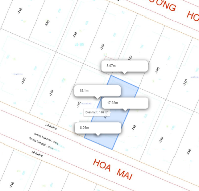 Bán biệt thự mặt tiền đường Hoa Mai, DT 8x18, 3 tầng, 46 tỷ