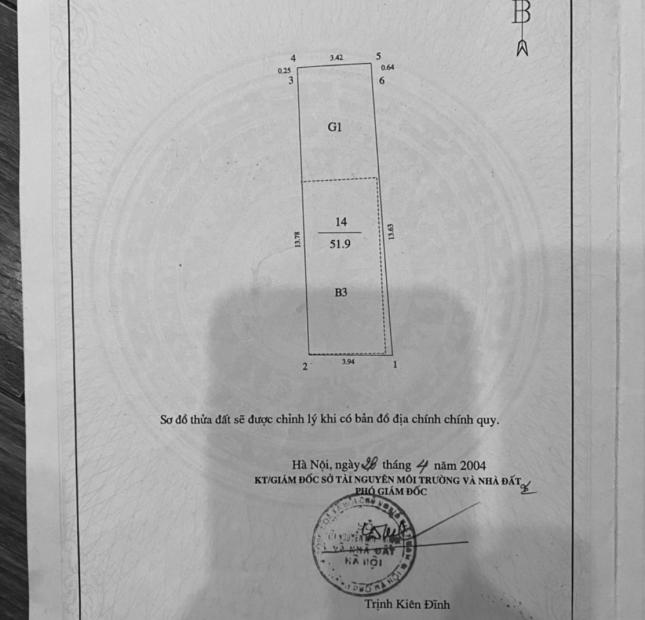 Bán nhà mặt ngõ Vương Thừa Vũ 52m x 5 tầng, mt: 3.5m