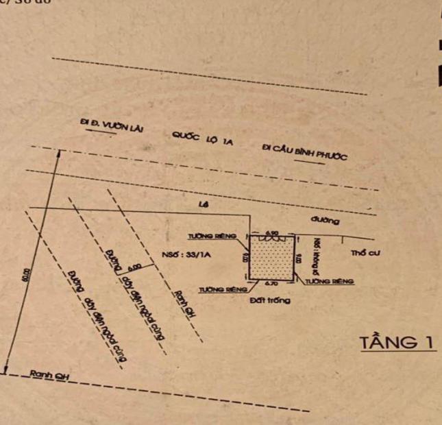 Bán nhà M.Tiền Quốc Lộ 1 Phường An Phú Đông QUẬN 12, 61m2, Ngan 7m dài 9m, Chỉ cần 2.8 tỷ