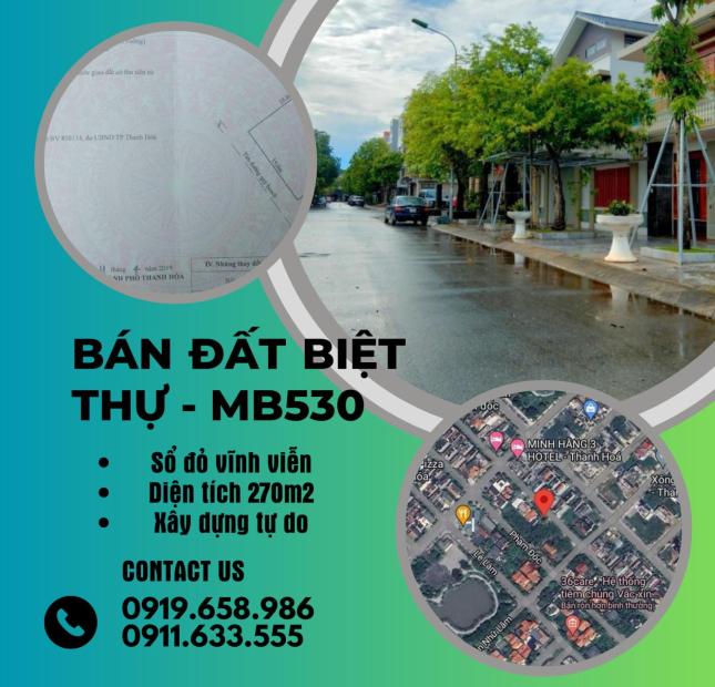 Bán đất biệt thự sổ đỏ mb530 phường Đông Vệ, tp Thanh Hóa
