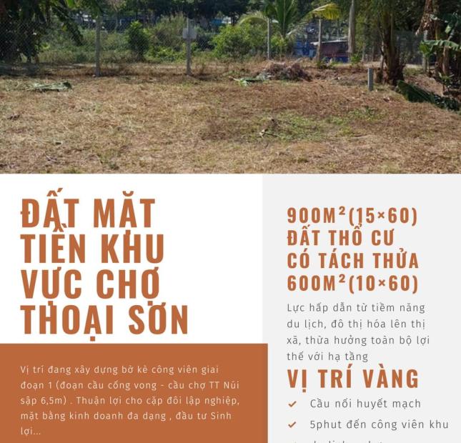 cần bán 3 nền thổ cư đẹp ,mặt tiền đường  Trung Tâm Thị Trấn Núi Sập An Giang