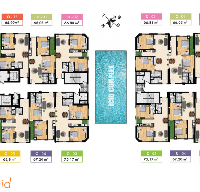 Rẻ Nhất ICID Complex, Chính chủ bán Nhanh, Gấp Căn hộ 65,1m2, 2 PN, Tầng Trung thoáng đãng