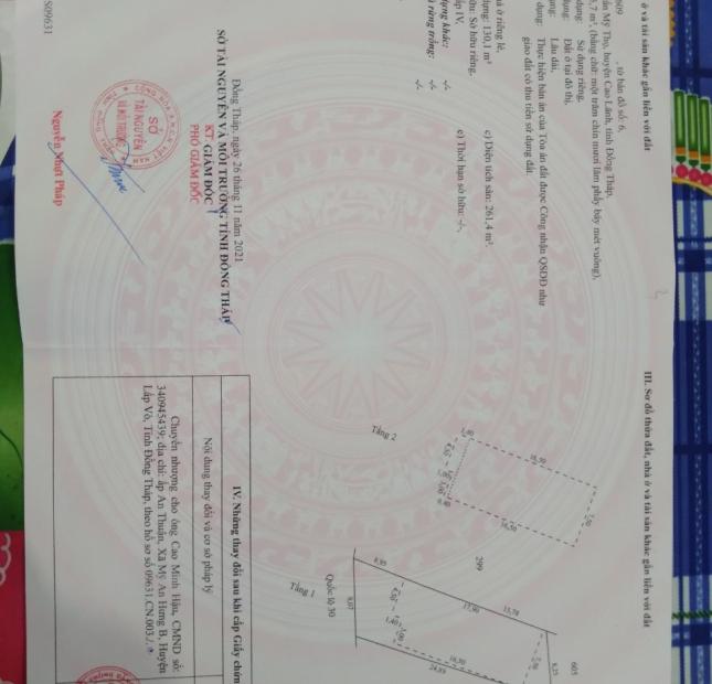 Chính chủ cần bán nhà nguyên căn 1 trệt 1 lầu có sân thượng