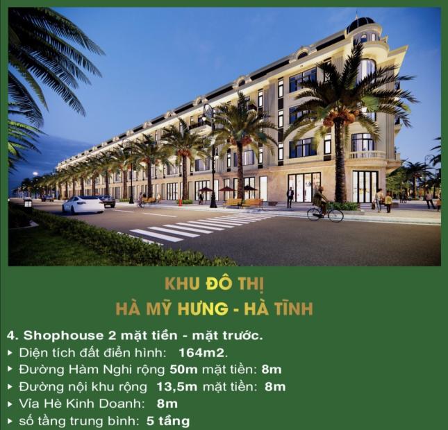 Shophouse Kinh doanh 2 mặt tiền KDDT Hà Mỹ Hưng- TP Hà Tĩnh