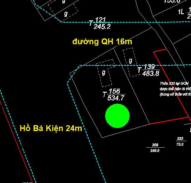 Bán lô Góc đất VIP 534m2 mặt tiền 27m đường Hồ Bá Kiện 24 - Quán Bàu, TP Vinh