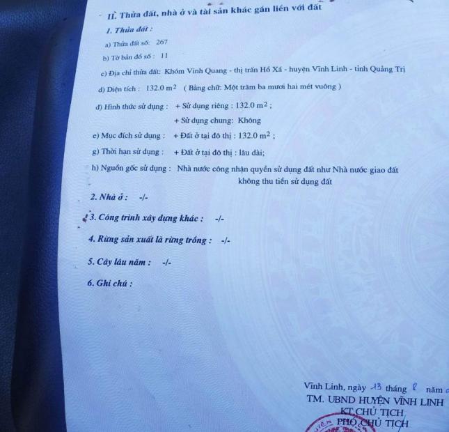 CHÍNH CHỦ cần Bán Nhà Mặt Tiền Đường Hùng Vương, Hồ Xá, Vĩnh Linh, Quảng Trị
