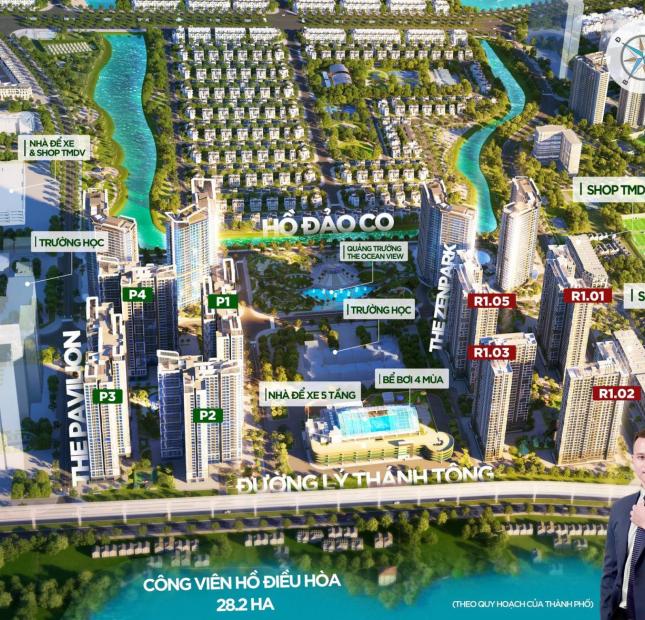 Ban công Đông Nam hữu hạn tại phân khu cao cấp Zenpark - Vinhome Ocean Park giá từ 44tr/m2
