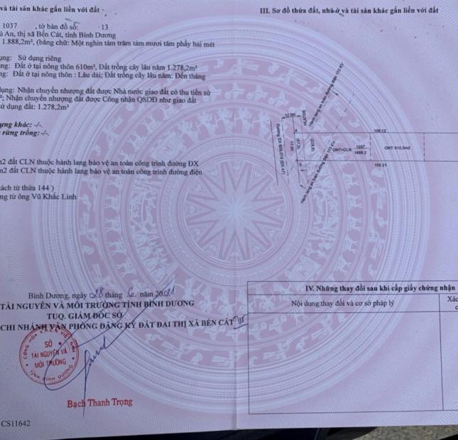 Bán thu hồi vốn đất Phú An mặt tiền đường nhựa giá 4tr9/m2.