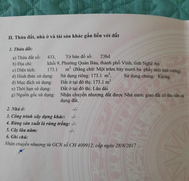 Bán đất Lô Góc 173m2 mặt đường 72m và Hồ Bá Kiện 24m