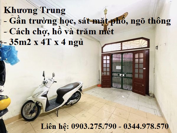 Bán nhà phố Khương Trung, cách mặt phố chục mét, trung tâm tiện ích, 35m x 4T, giá 4 tỷ