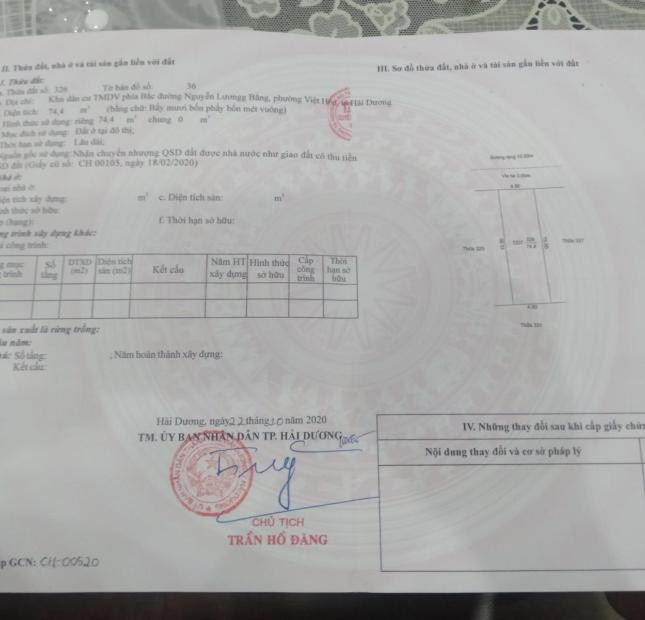 Bán gấp lô đất đẹp kđt Bắc Nguyễn Lương Bằng chỉ 2,83 tỷ
