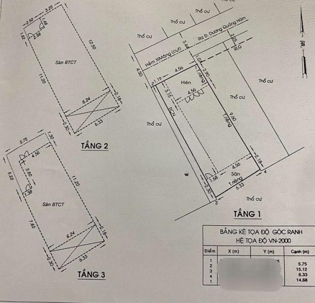 Nhà 1T2L 6x16 HXH Nguyễn Thái Sơn, F5 GV gần Vincom, ĐH Văn Lang chỉ 7 tỷ