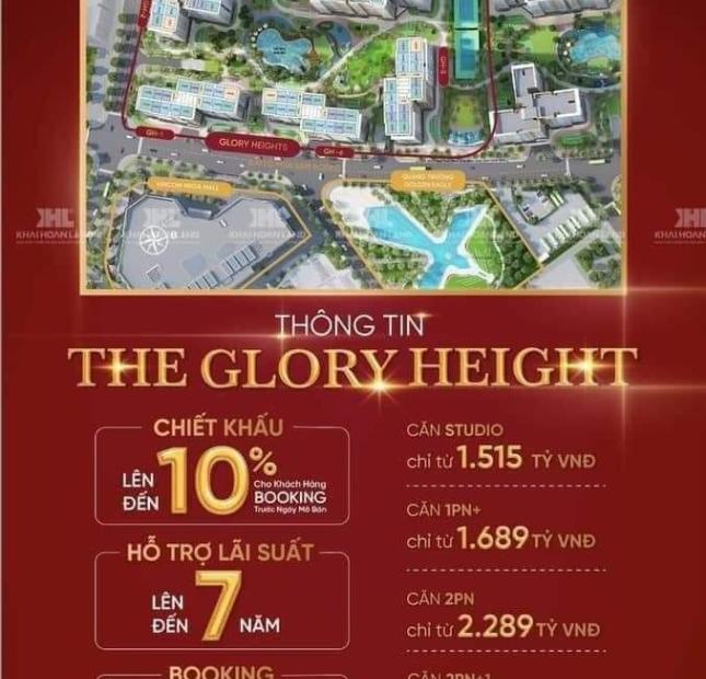 Chiết khấu mở bán 10%, đặt chỗ Glory Heights Vinhomes Grand Park 1PN 1.5 tỷ, 2PN 2 tỷ LH 0987 7820