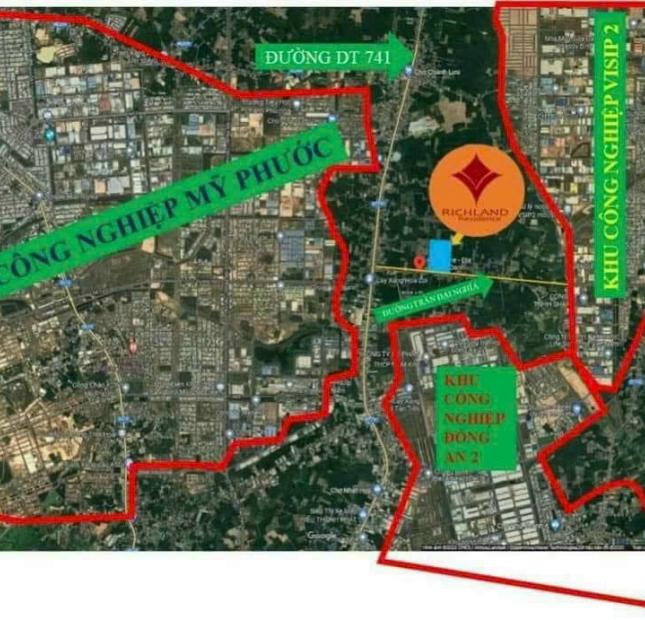 Chủ ngộp bán lô 80 m2 đất giá rẻ trong KDC Đông Đúc, đường Trần Đại Nghĩa, Bến Cát Bình Dương 