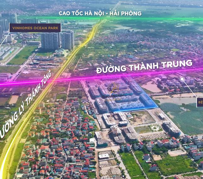 Cho thuê Biệt Thự mặt phố Thành Trung –Trâu Quỳ ,192.5m 4 tầng Mtien 9m.0982852808