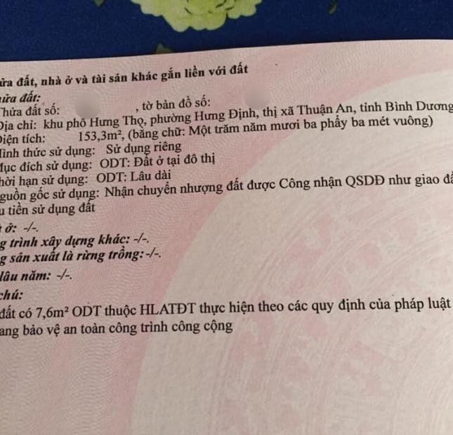 Bán nhà riêng trệt lầu tại Phường Hưng Định, Thuận An, Bình Dương diện tích 153m2 giá 3.5 Tỷ