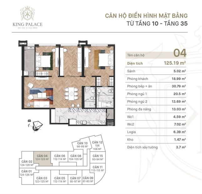 Bán căn số 11 king palace/ cạnh căn góc - giá tốt/ chiết khấu cao 15% - về ở luôn