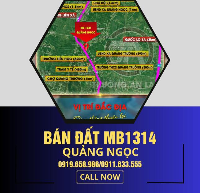 Bán lô đất ngay trục chính mb1341 Quảng Ngọc, giá hời, nhanh tay thì còn.